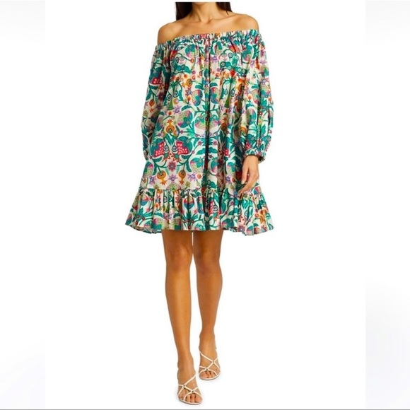 LA Double J Paloma Mini Dress in Tree of Life Bianco Print Size Medium - Picture 4 of 13